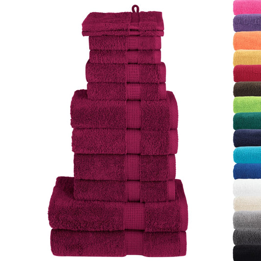 12 Piece Premium Towel Set SOLUND Bordeaux 600 gsm 12 Piece Premium Towel Set SOLUND Bordeaux 600 gsm