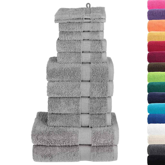 12 Piece Premium Towel Set SOLUND Grey 600 gsm 12 Piece Premium Towel Set SOLUND Grey 600 gsm
