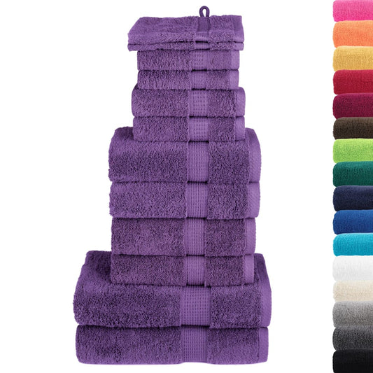 12 Piece Premium Towel Set SOLUND Purple 600 gsm 12 Piece Premium Towel Set SOLUND Purple 600 gsm