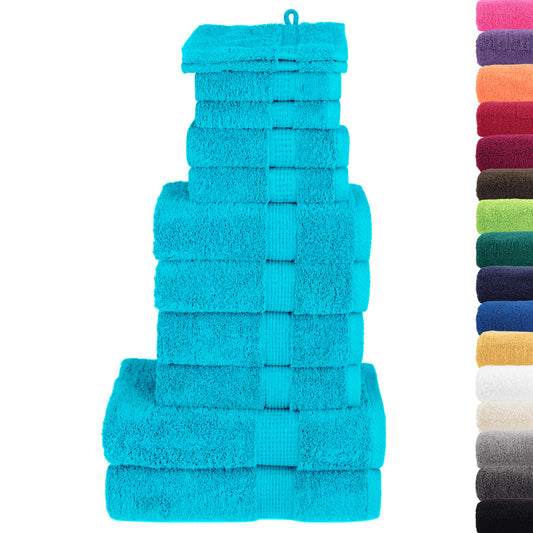 12 Piece Premium Towel Set SOLUND Turquoise 600 gsm 12 Piece Premium Towel Set SOLUND Turquoise 600 gsm