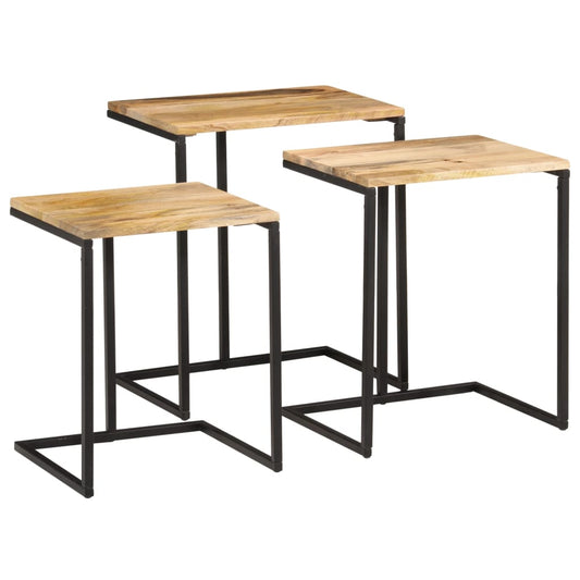 Nesting Tables 3 pcs Solid Wood Acacia Nesting Tables 3 pcs Solid Wood Acacia