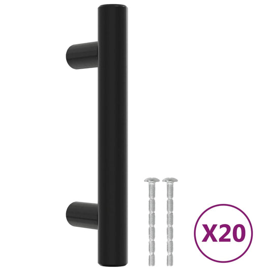 Cabinet Handles 20 pcs Black 64 mm Stainless Steel Cabinet Handles 20 pcs Black 64 mm Stainless Steel