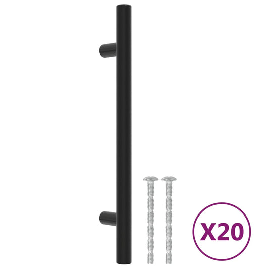 Cabinet Handles 20 pcs Black 128 mm Stainless Steel Cabinet Handles 20 pcs Black 128 mm Stainless Steel