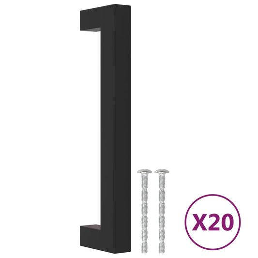 Cabinet Handles 20 pcs Black 128 mm Stainless Steel Cabinet Handles 20 pcs Black 128 mm Stainless Steel