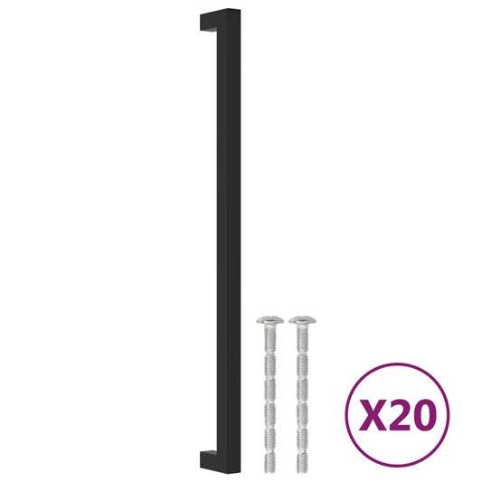 Cabinet Handles 20 pcs Black 320 mm Stainless Steel Cabinet Handles 20 pcs Black 320 mm Stainless Steel