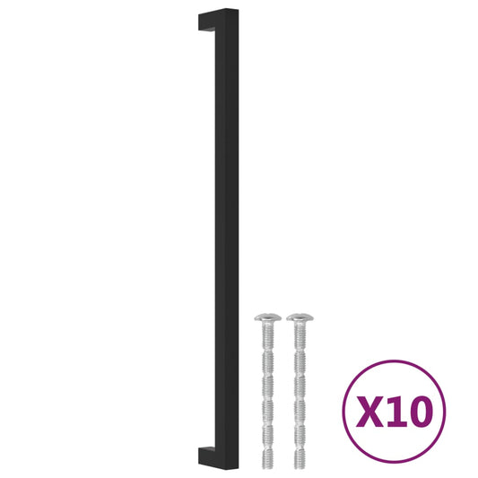 Cabinet Handles 10 pcs Black 320 mm Stainless Steel Cabinet Handles 10 pcs Black 320 mm Stainless Steel