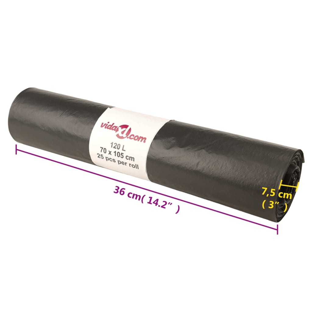 Bin Bags 250 pcs Black 120 L