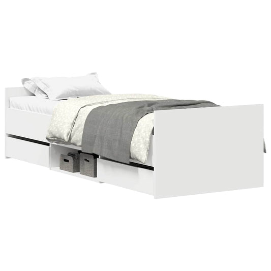 Bed Frame without Mattress White 100x200 cm Bed Frame without Mattress White 100x200 cm