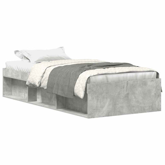 Bed Frame without Mattress Concrete Grey 90x190 cm Single Bed Frame without Mattress Concrete Grey 90x190 cm Single