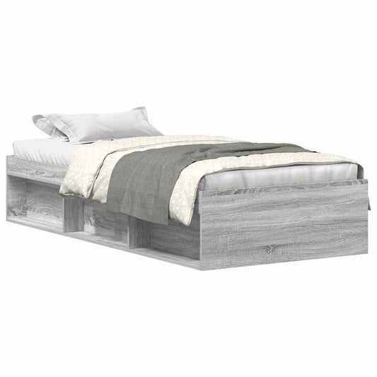 Bed Frame without Mattress Grey Sonoma 90x190 cm Single Bed Frame without Mattress Grey Sonoma 90x190 cm Single