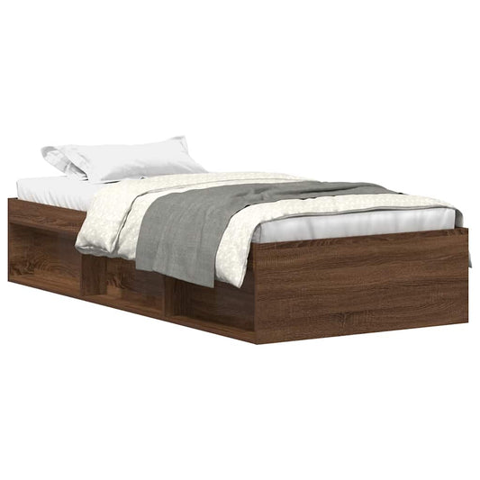 Bed Frame without Mattress Brown Oak 90x190 cm Single Bed Frame without Mattress Brown Oak 90x190 cm Single