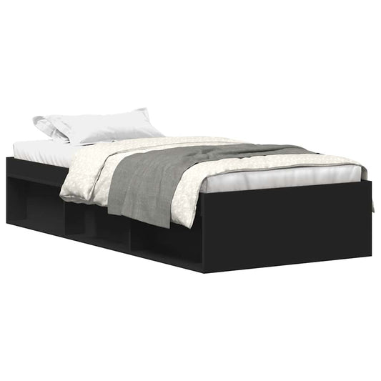 Bed Frame without Mattress Black 75x190 cm Small Single Small Single Bed Frame without Mattress Black 75x190 cm Small Single Small Single