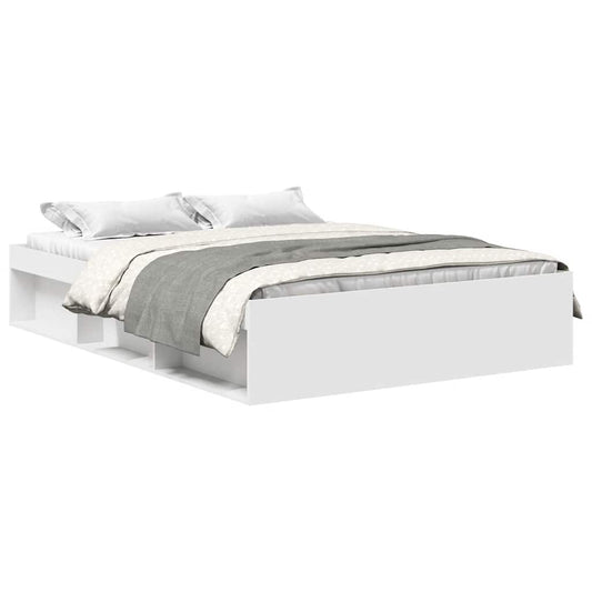 Bed Frame without Mattress White 150x200 cm King Size King Size Bed Frame without Mattress White 150x200 cm King Size King Size