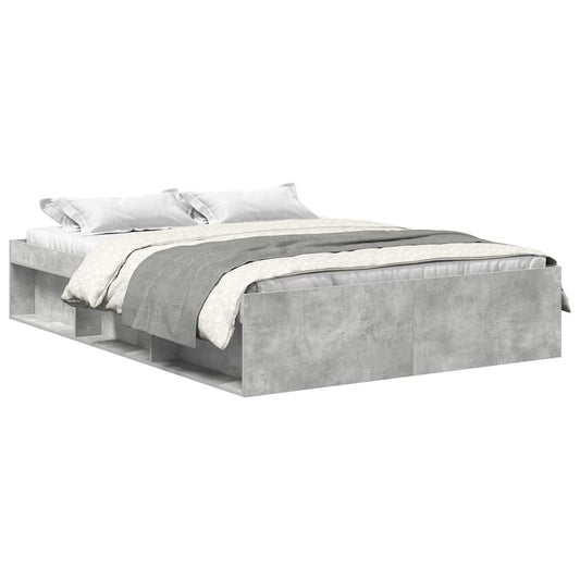 Bed Frame without Mattress Concrete Grey 150x200 cm King Size King Size Bed Frame without Mattress Concrete Grey 150x200 cm King Size King Size