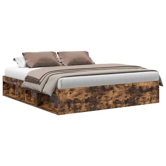 Bed Frame without Mattress Smoked Oak 180x200 cm Super King Super King Size Bed Frame without Mattress Smoked Oak 180x200 cm Super King Super King Size