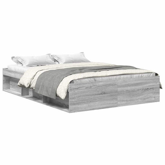 Bed Frame without Mattress Grey Sonoma 120x190 cm Small Double Small Double Bed Frame without Mattress Grey Sonoma 120x190 cm Small Double Small Double