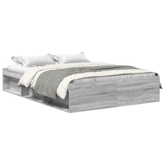 Bed Frame without Mattress Grey Sonoma 140x190 cm Bed Frame without Mattress Grey Sonoma 140x190 cm