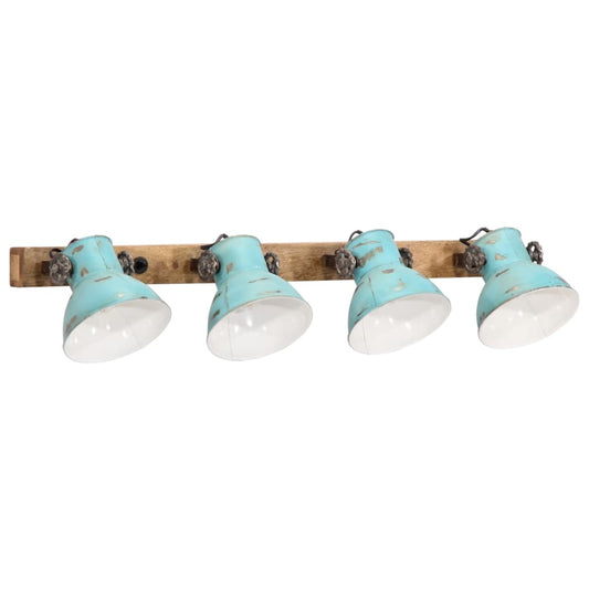 Wall Lamp 25 W Distressed Blue 90x25 cm E27 Wall Lamp 25 W Distressed Blue 90x25 cm E27