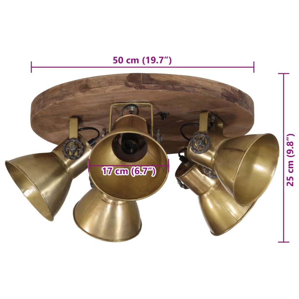 Ceiling Lamp 25 W Antique Brass 50x50x25 cm E27
