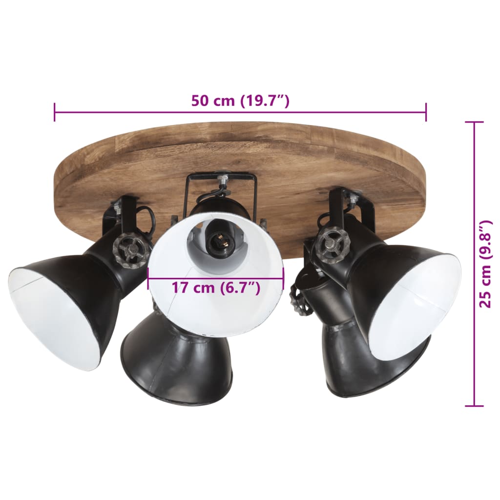 Ceiling Lamp 25 W Black 50x50x25 cm E27