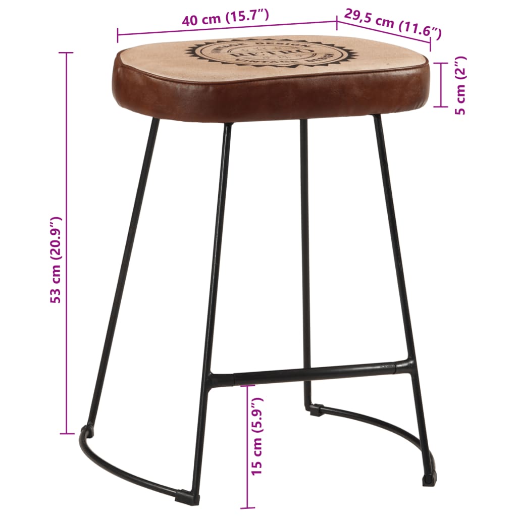 Bar Stools 2 pcs Dark Brown 40x29,5x53 cm