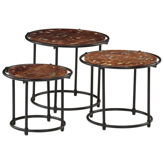 Nesting Tables 3 pcs Solid Wood Reclaimed Nesting Tables 3 pcs Solid Wood Reclaimed