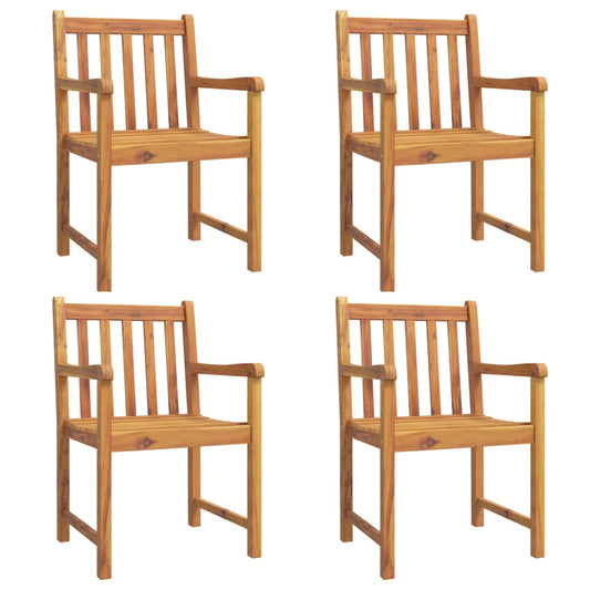 Garden Chairs 4 pcs Natural Solid Acacia Wood Stackable Garden Chairs 4 pcs Natural Solid Acacia Wood Stackable