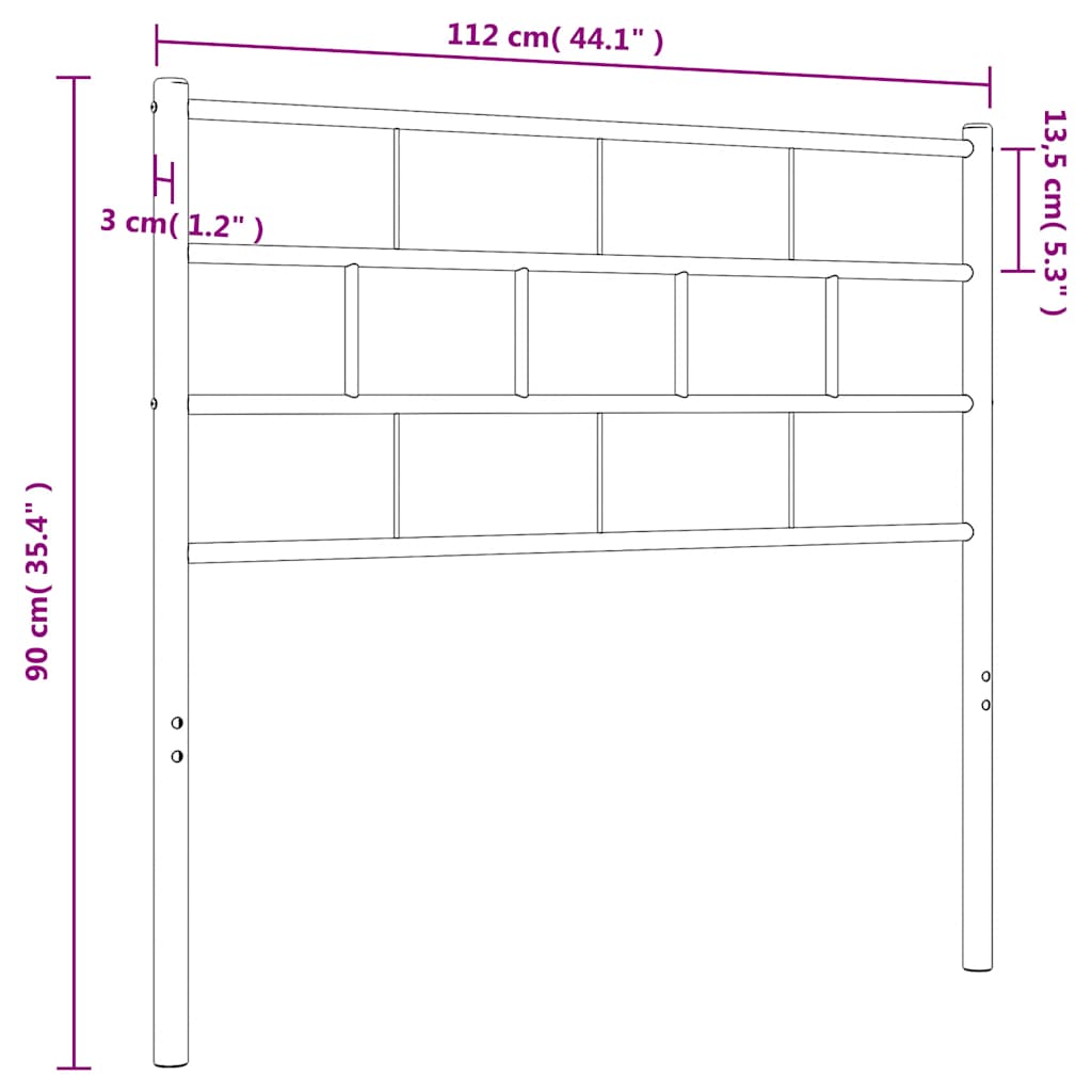 Metal Replace Headboard White 107 cm