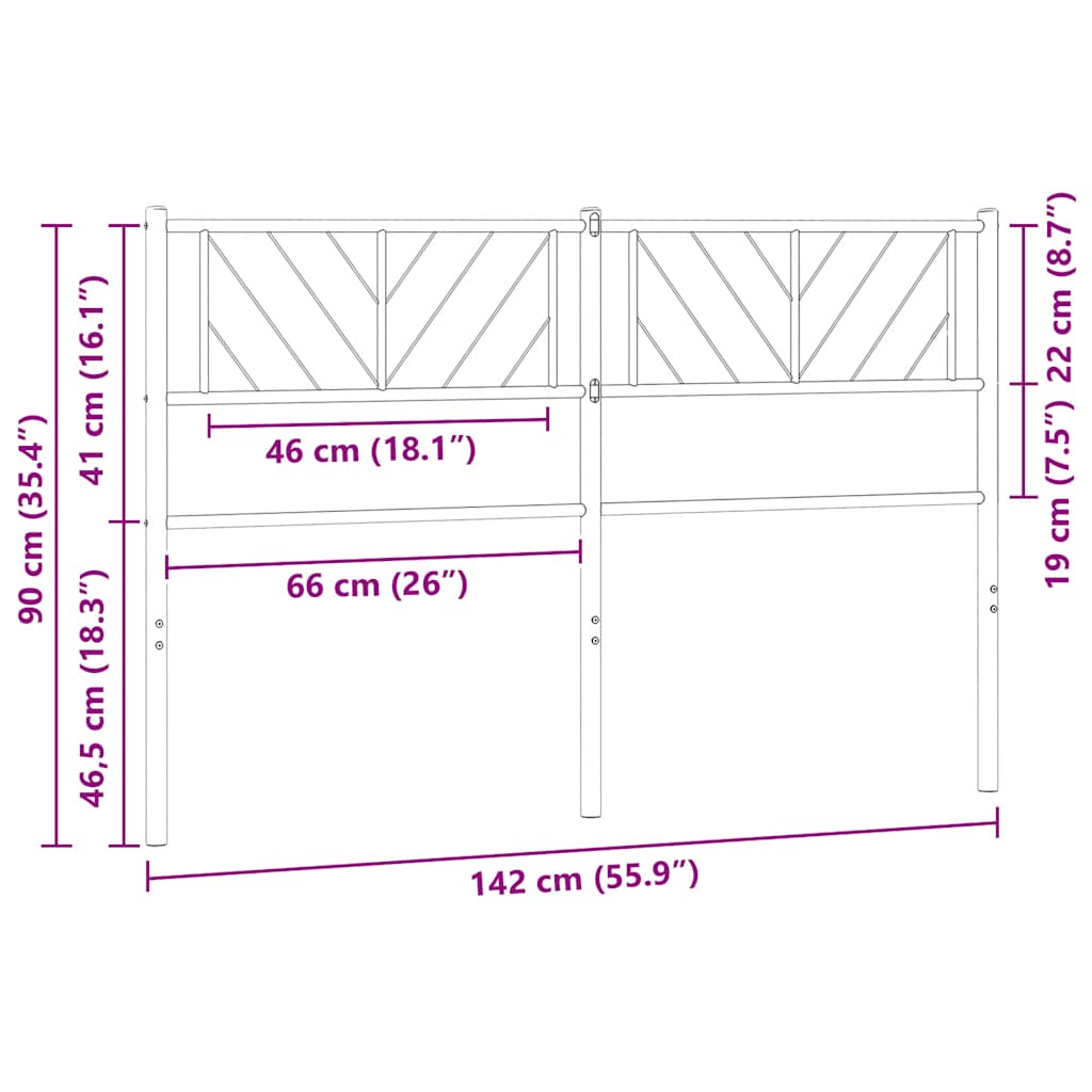 Metal Replace Headboard White 135 cm
