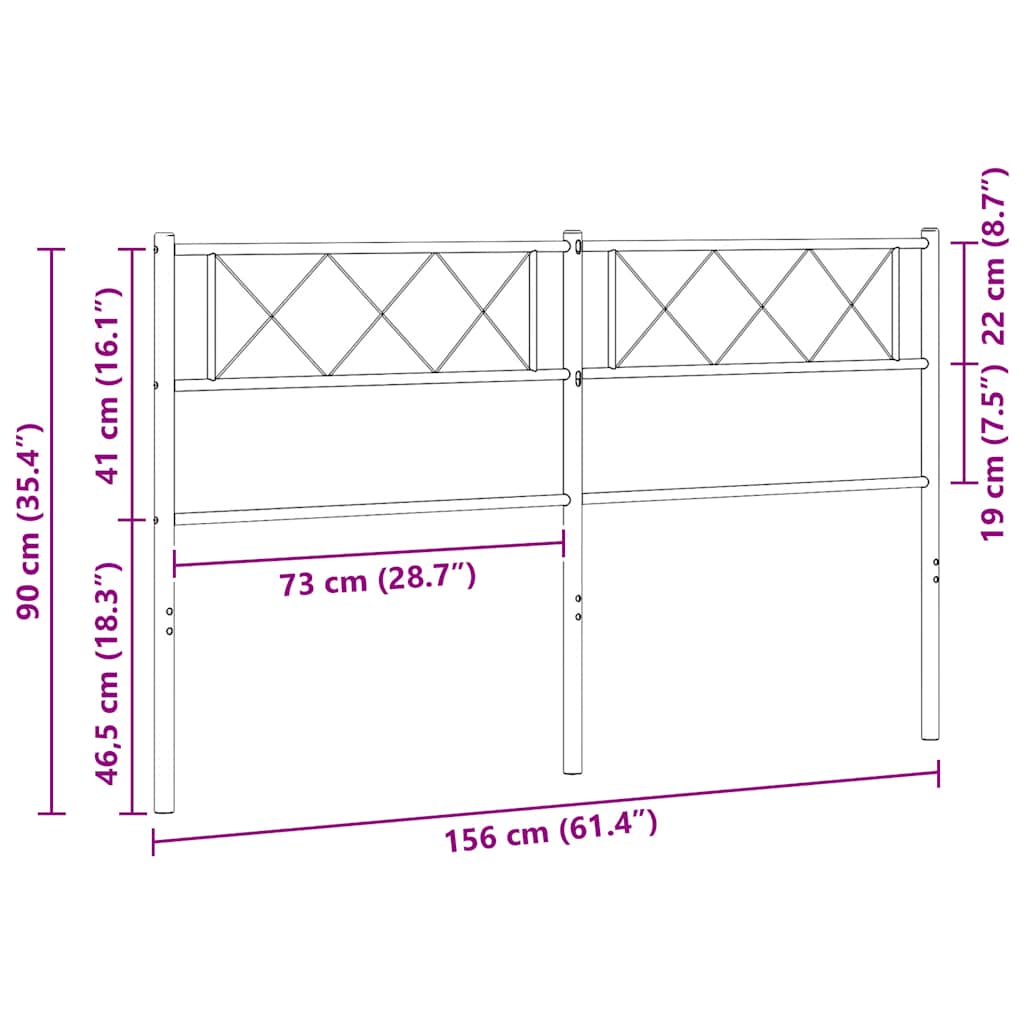 Metal Replace Headboard White 150 cm
