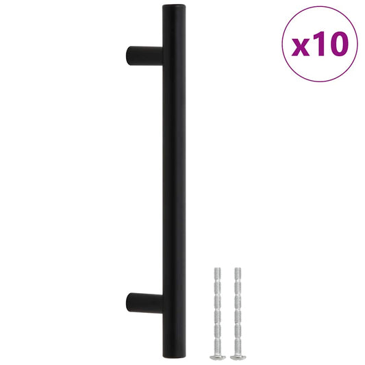 Cabinet Handles 10 pcs Black 128 mm Stainless Steel Cabinet Handles 10 pcs Black 128 mm Stainless Steel