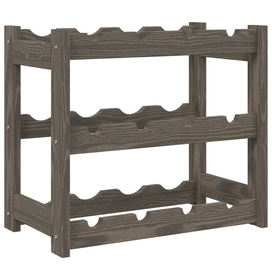 Wine Rack for 12 Bottles Grey Solid Wood Pine Wine Rack for 12 Bottles Grey Solid Wood Pine