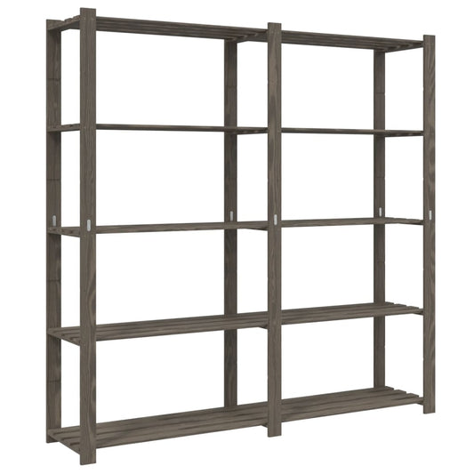 5-Tier Storage Rack Grey 170x38x170 cm Solid Wood Pine 5-Tier Storage Rack Grey 170x38x170 cm Solid Wood Pine