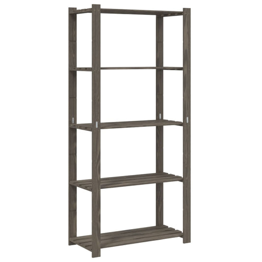 5-Tier Storage Rack Grey 80x38x170 cm Solid Wood Pine 5-Tier Storage Rack Grey 80x38x170 cm Solid Wood Pine