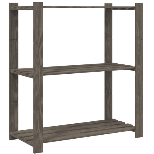 3-Tier Storage Rack Grey 80x38x90 cm Solid Wood Pine 3-Tier Storage Rack Grey 80x38x90 cm Solid Wood Pine