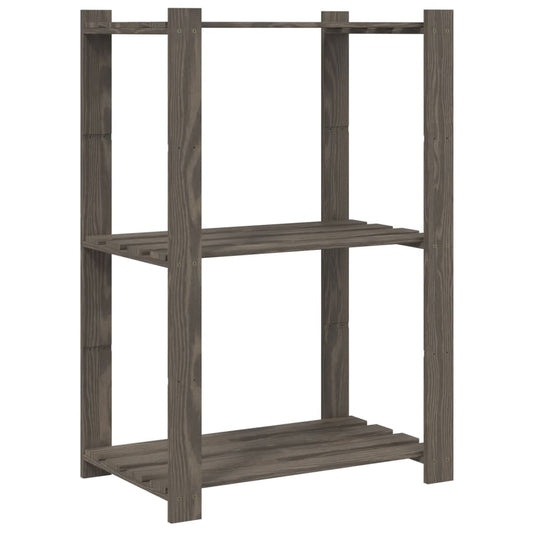 3-Tier Storage Rack Grey 60x38x90 cm Solid Wood Pine 3-Tier Storage Rack Grey 60x38x90 cm Solid Wood Pine