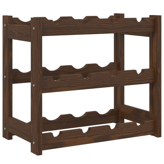 Wine Rack for 12 Bottles Brown Solid Wood Pine Wine Rack for 12 Bottles Brown Solid Wood Pine