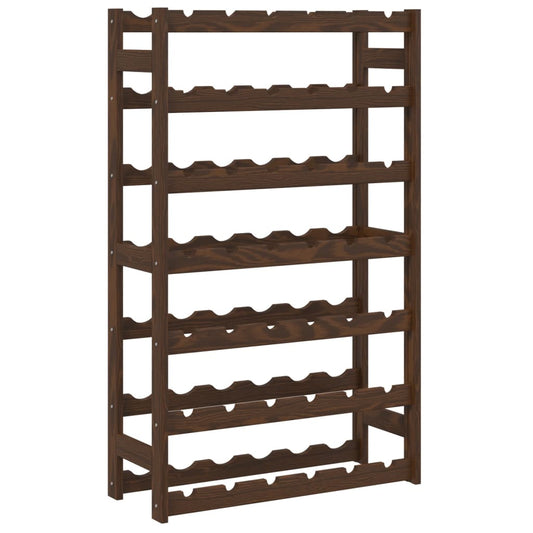 Wine Rack for 42 Bottles Brown Solid Wood Pine Wine Rack for 42 Bottles Brown Solid Wood Pine
