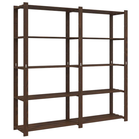 5-Tier Storage Rack Brown 170x38x170 cm Solid Wood Pine 5-Tier Storage Rack Brown 170x38x170 cm Solid Wood Pine
