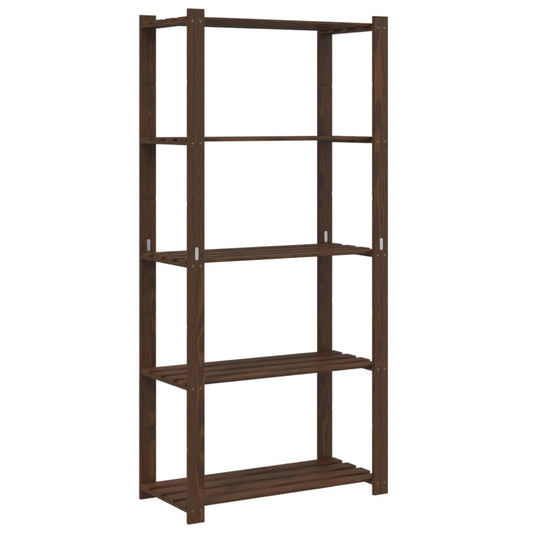 5-Tier Storage Rack Brown 80x38x170 cm Solid Wood Pine 5-Tier Storage Rack Brown 80x38x170 cm Solid Wood Pine