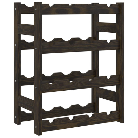 Wine Rack for 16 Bottles Black Solid Wood Pine Wine Rack for 16 Bottles Black Solid Wood Pine