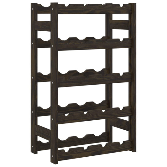 Wine Rack for 20 Bottles Black Solid Wood Pine Wine Rack for 20 Bottles Black Solid Wood Pine