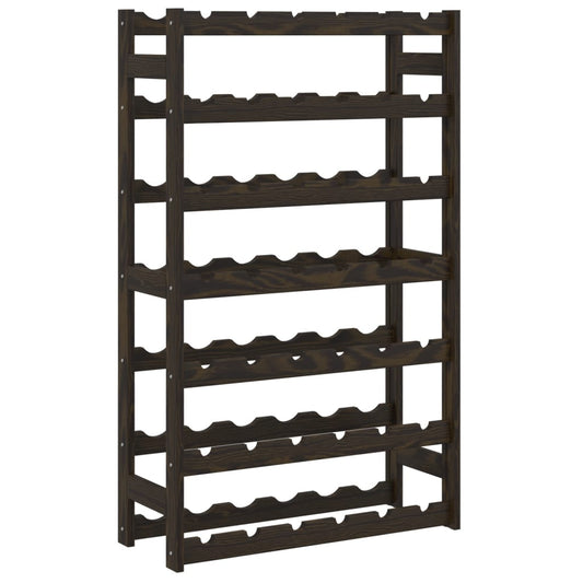Wine Rack for 42 Bottles Black Solid Wood Pine Wine Rack for 42 Bottles Black Solid Wood Pine