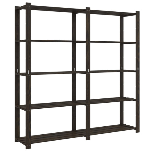 5-Tier Storage Rack Black 170x38x170 cm Solid Wood Pine 5-Tier Storage Rack Black 170x38x170 cm Solid Wood Pine