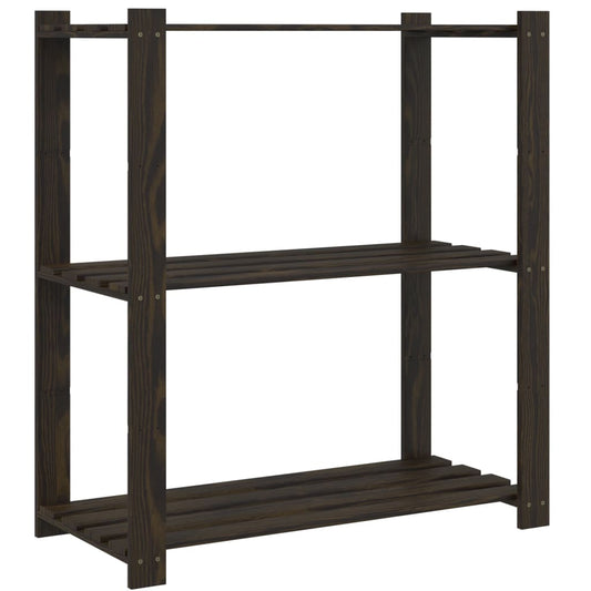 3-Tier Storage Rack Black 80x38x90 cm Solid Wood Pine 3-Tier Storage Rack Black 80x38x90 cm Solid Wood Pine