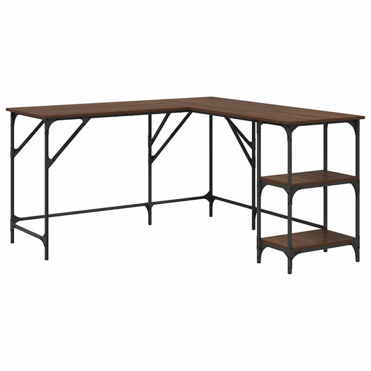 Desk Brown Oak 139x139x75 cm Engineered Wood Desk Brown Oak 139x139x75 cm Engineered Wood