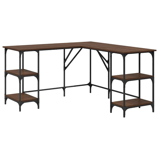 Desk Brown Oak 139x139x75 cm Engineered Wood Desk Brown Oak 139x139x75 cm Engineered Wood