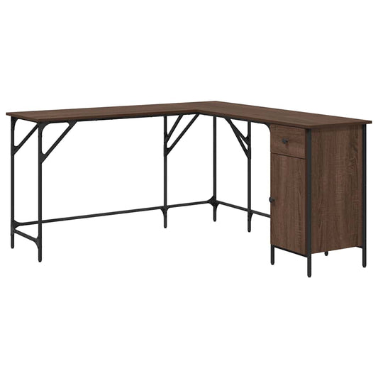 Desk Brown Oak 141x141x75 cm Engineered Wood Desk Brown Oak 141x141x75 cm Engineered Wood