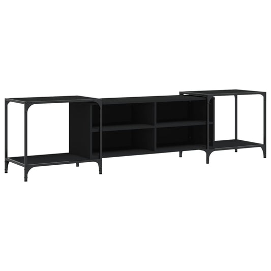 TV Cabinet Black 203x37x50 cm Engineered Wood TV Cabinet Black 203x37x50 cm Engineered Wood