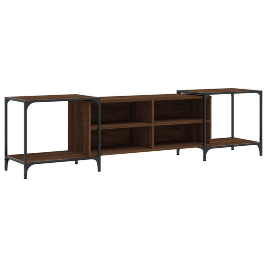 TV Cabinet Brown Oak 203x37x50 cm Engineered Wood TV Cabinet Brown Oak 203x37x50 cm Engineered Wood